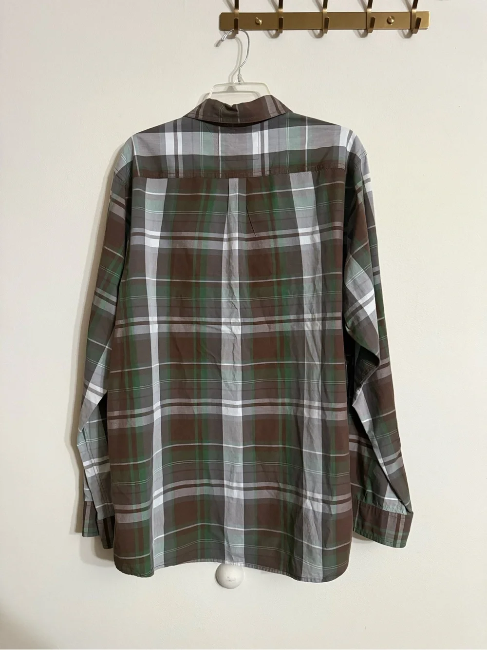 The North Face Men's Plaid Long Sleeve Button Down Shirt Brown Green Size XL